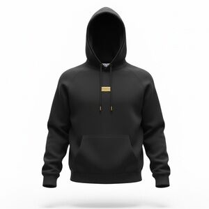 Versace Jeans Couture Black Hoodie with Gold Accents